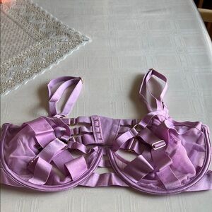 Victoria's Secret Lavender Strappy Satin & Mesh Bra NWT